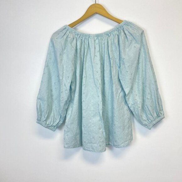 Joie Blue Eyelet Blouse - Picture 7 of 8